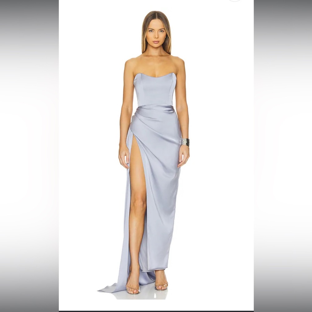 Katie May Strapless Silver Dress